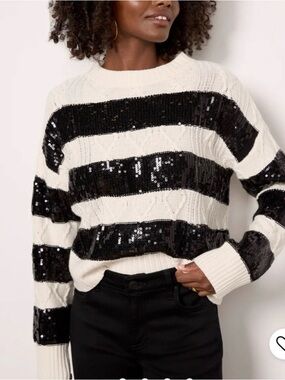 Evereve Asher Sequin Crewneck Sweater - Medium
